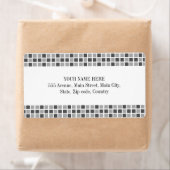 Gray Squares Patroon Etiket (Insitu)