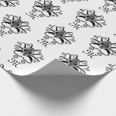 Gray Squid Monogram Cadeaupapier (Hoek)