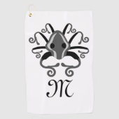Gray Squid Monogram Golfhanddoek (Voorkant)