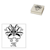 Gray Squid Monogram Rubberstempel (Gestempeld)