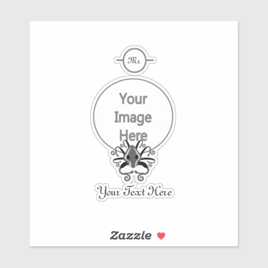 Gray Squid Monogram Sticker (Vel)