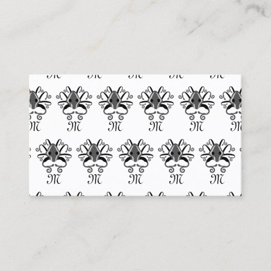 Gray Squid Monogram Visitekaartje (Voorkant)