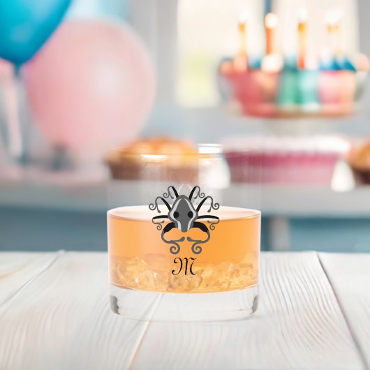 Gray Squid Monogram Whisky Glas (Insitu (Baby Shower))
