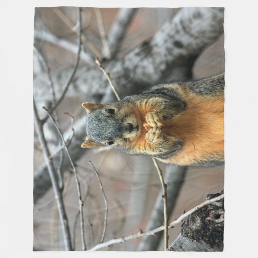 GRAY SQUIRREL FLEECE DEKEN (Voorkant)