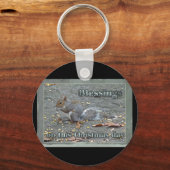 Gray Squirrel kerstzegels reeks Sleutelhanger (Voorkant)