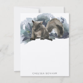 Gray Squirrel Waterverf Scenery Note Card Notitiekaartje