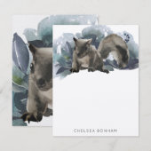 Gray Squirrel Waterverf Scenery Note Card Notitiekaartje (Voorkant / Achterkant)
