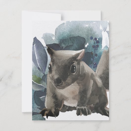 Gray Squirrel Waterverf Scenery Note Card Notitiekaartje (Achterkant)
