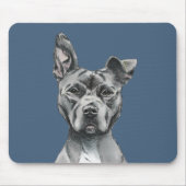 Gray Stalky Pit Bull Dog Tekening Muismat (Voorkant)