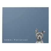 Gray Stalky Pit Bull Dog Tekening Notitieblok (Voorkant)