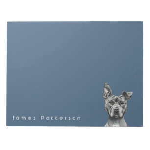 Gray Stalky Pit Bull Dog Tekening Notitieblok