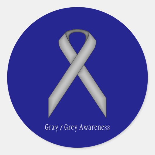 Gray Standard Ribbon door Kenneth Yoncich Ronde Sticker (Voorkant)