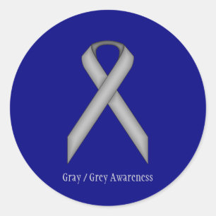 Gray Standard Ribbon door Kenneth Yoncich Ronde Sticker