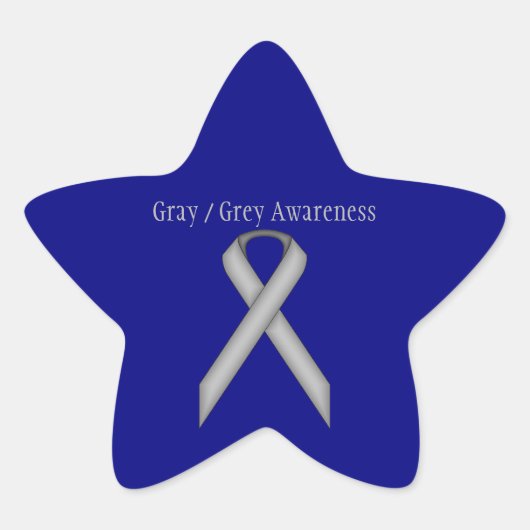 Gray Standard Ribbon door Kenneth Yoncich Ster Sticker (Voorkant)