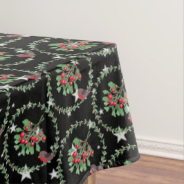 Gray Star Black Red Robin Wreate Kerstmis Tafelkleed