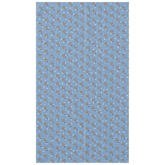 Gray Star Blue Red Robin Wreate Kerstmis Tafelkleed (Voorkant)