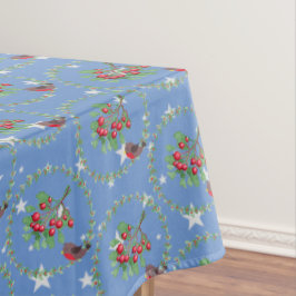 Gray Star Blue Red Robin Wreate Kerstmis Tafelkleed