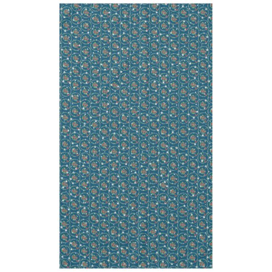 Gray Star Blue Red Robin Wreate Kerstmis Tafelkleed (Voorkant)