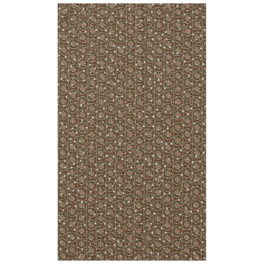 Gray Star Choclate Red Robin Wreath Kerstmis Tafelkleed (Voorkant)