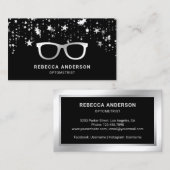 Gray Star Confetti Black Grey Oogbril Opticien Visitekaartje (Voorkant / Achterkant)