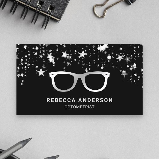 Gray Star Confetti Black Grey Oogbril Opticien Visitekaartje