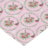 Gray Star Pink Red Robin Wreate Kerstmis Tafelkleed (Gekanteld)