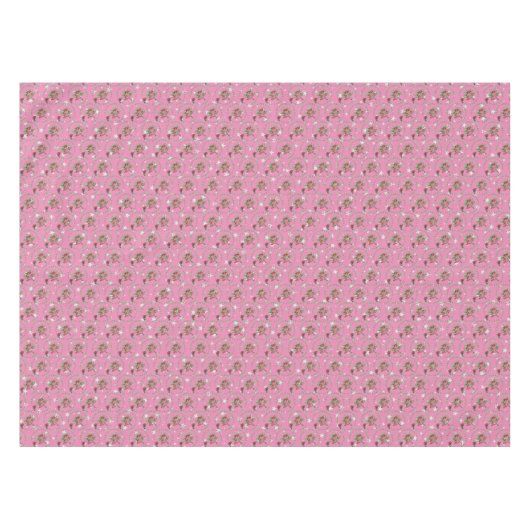 Gray Star Pink Red Robin Wreate Kerstmis Tafelkleed (Voorkant (Horizontaal))