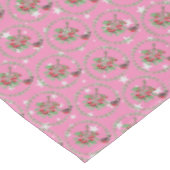 Gray Star Pink Red Robin Wreate Kerstmis Tafelkleed (Gekanteld)