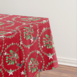 Gray Star Red Robin Wreath Kerstmis Tafelkleed