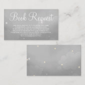 Gray Star Sky Book Request Card Visitekaartje (Voorkant / Achterkant)