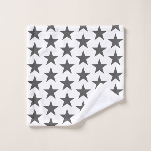 Gray Star Stars Pattern Bath Towelset Bad Handdoek (Wasdoekje)