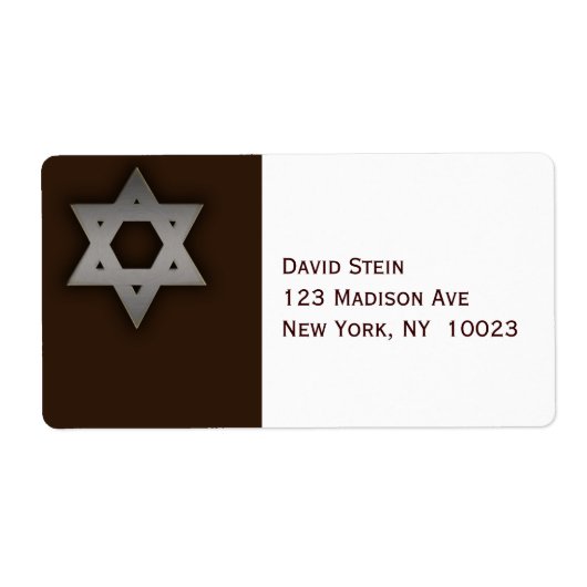 Gray Star van David accent adresetiketten Etiket (Voorkant)
