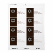 Gray Star van David accent adresetiketten Etiket (Full Sheet)