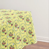 Gray Star Yellow Red Robin Wreate Kerstmis Tafelkleed (Voorbeeld)