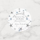 Gray Starfish Blue Beach Weddenschap Confetti (Kleine voorkant)