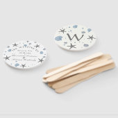 Gray Starfish Blue Beach Weddenschap Handwaaier (Niet-gemonteerd)