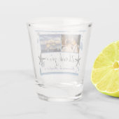 Gray Starfish Blue Beach Weddenschap Shot Glas (Achterkant)