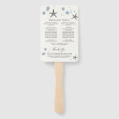 Gray Starfish Blue-ceremonprogramma Handwaaier (Achterkant)