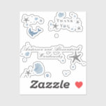 Gray Starfish Blue Shell Beach Wedding Sticker<br><div class="desc">Gray Starfish Blue Seashells,  Beach Wedding bedankt sticker. De producten van de Beach bruiloft zijn beschikbaar op een groot aantal producten voor de perfecte douanestrandbruiloft.</div>