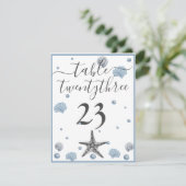 Gray Starfish Blue Shells Beach Weddenschap Bedank Bedankkaart (Staand voorkant)