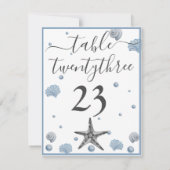 Gray Starfish Blue Shells Beach Weddenschap Bedank Bedankkaart (Achterkant)