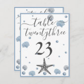 Gray Starfish Blue Shells Beach Weddenschap Bedank Bedankkaart (Voorkant / Achterkant)
