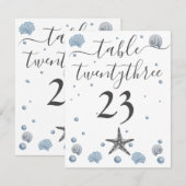 Gray Starfish Blue Shells Beach Weddenschap Bedankkaart (Voorkant / Achterkant)