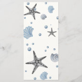Gray Starfish Blue Shells Beach Wedding, menu (Achterkant)