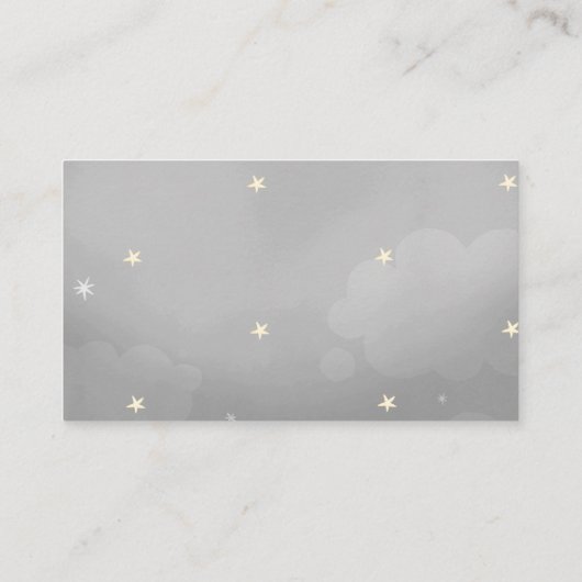 Gray Starry Sky Diaper Raffle Card Tickets Informatiekaartje (Achterkant)