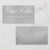 Gray Starry Sky Diaper Raffle Card Tickets Informatiekaartje (Voorkant / Achterkant)