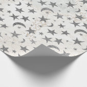 Gray Stars Moon Gold Sky Galaxy White Grey Marble Cadeaupapier (Hoek)