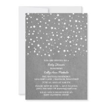 Gray Sterrennacht Baby shower Uitnodigen