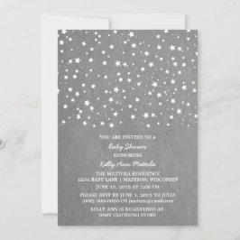 Gray Sterrennacht Baby shower Uitnodigen Kaart