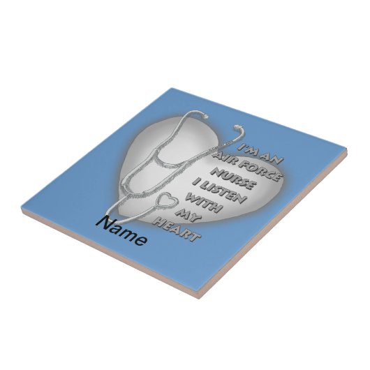 Gray Stethoscoop luchtmacht verpleegster Tegeltje (Zijkant)